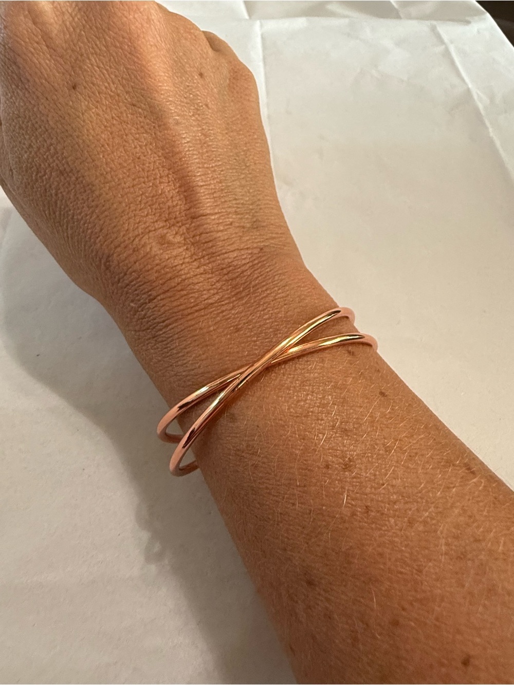 Tribe Alive Rose Gold Criss Cross Cuff Bracelet Adjustable Bangle Cuff